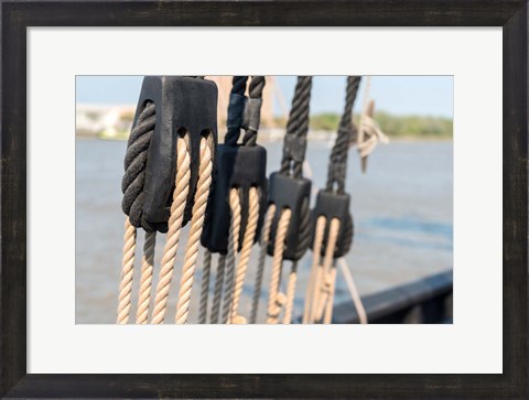 Framed Savannah Sailboat Ropes Print