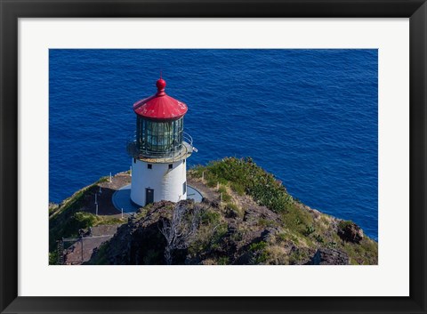 Framed Waimanalo Us Coast Guard Makapuu Point Light, Oahu, Hawaii Print