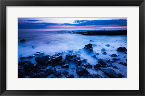 Framed Surf At Dusk, Kailua-Kona, Hawaii Print