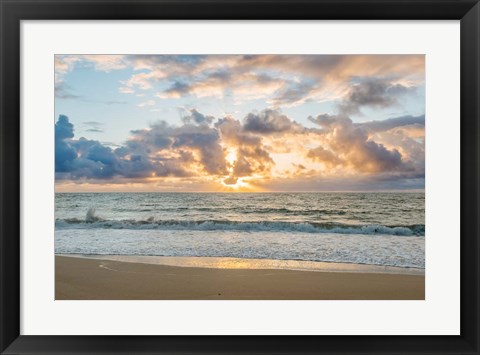 Framed Kealia Beach Sunrise, Kauai, Hawaii Print