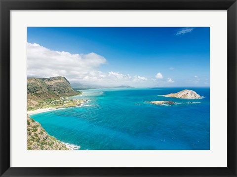 Framed North Shore From Makapu&#39;u Point, Oahu, Hawaii Print