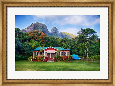 Framed Anahola Baptist Church, Kauai, Hawaii Print