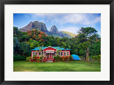 Framed Anahola Baptist Church, Kauai, Hawaii Print