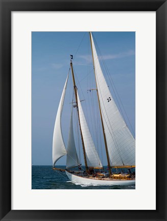 Framed Schooner #22 Sailing, Massachusetts Print