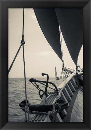 Framed Annual Schooner Festival, Anchor, Massachusetts (BW) Print