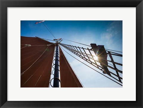 Framed Tall Schooner Rigging, Cape Ann, Massachusetts Print