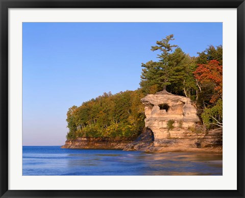 Framed Chapel Rock Overlooks Lake Superior Print