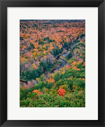 Framed Big Carp River, Porcupine Mountains Wilderness State Park, Michigan Print