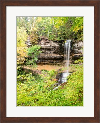 Framed Munising Falls In Autumn, Michigan Print