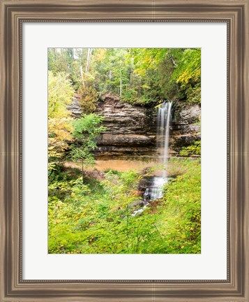 Framed Munising Falls In Autumn, Michigan Print