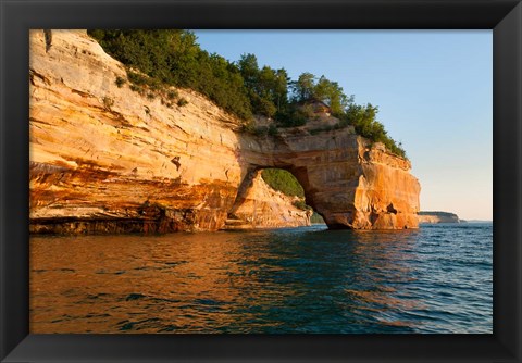 Framed Lovers Leap Arch Along The Lake Superior Shoreline Print