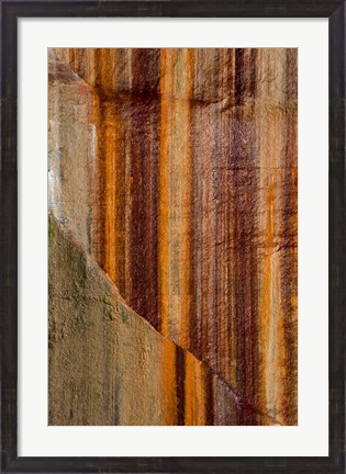 Framed Mineral Seep Wall Detail Along Lake Superior Print