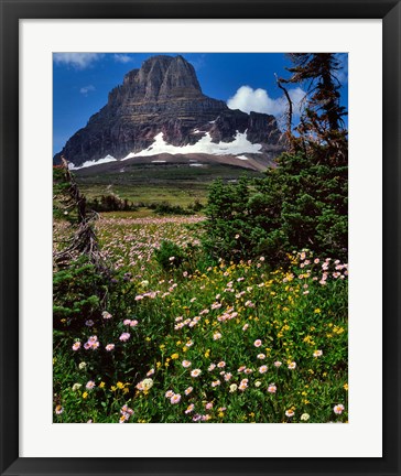 Framed Clements Mountain, Glacier National Park, Montana Print