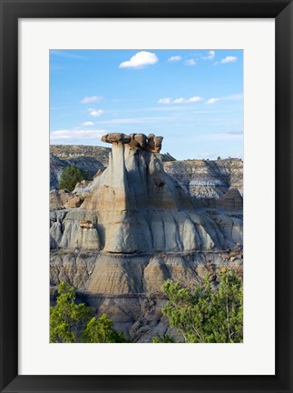 Framed Erosion Bed Badlands Of Makoshika State Park Print