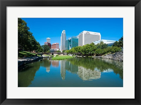 Framed City Park Lagoon In Omaha, Nebraska Print