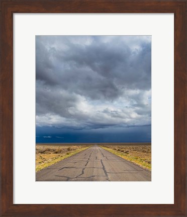 Framed Road Into Approaching Storm, Nevada Print