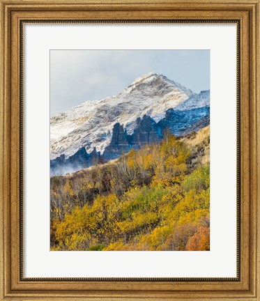 Framed Foggy Mountain In Humboldt National Forest, Nevada Print