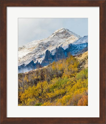 Framed Foggy Mountain In Humboldt National Forest, Nevada Print