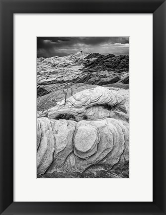 Framed Fire Valley Overlook, Nevada (BW) Print