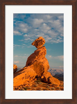 Framed Sunset On Balancing Rock, Nevada Print