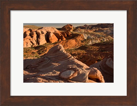 Framed Fire Wave At Sunset, Valley Of Fire State Park, Nevada Print