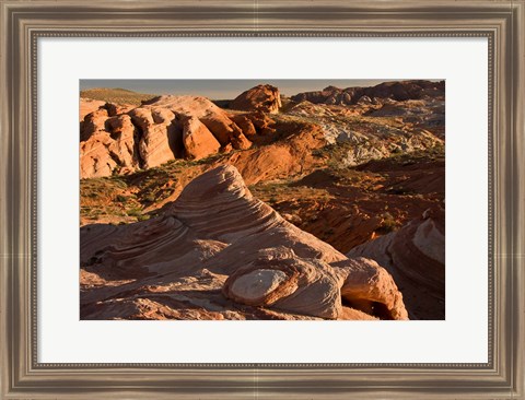 Framed Fire Wave At Sunset, Valley Of Fire State Park, Nevada Print