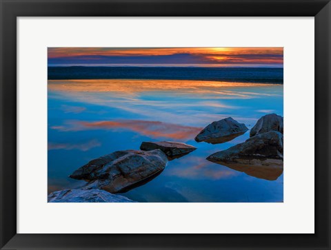 Framed Rocky Seashore Of Cape May, New Jersey Print