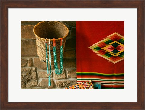 Framed Santa Fe Turquoise Necklaces, New Mexico Print