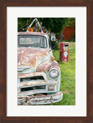 Framed Rusted Antique Automobile, Tucumcari, New Mexico Print