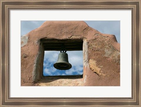 Framed Adobe Church Bell, Taos, New Mexico Print