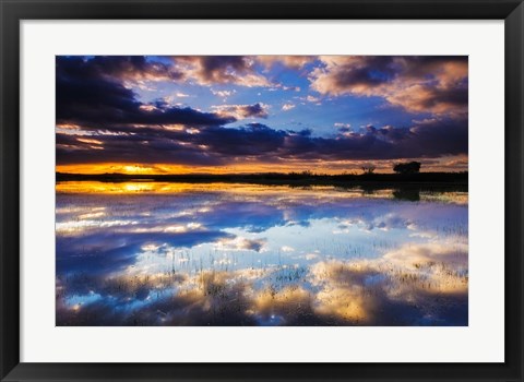 Framed Wetlands At Sunrise, Bosque Del Apache National Wildlife Refuge, New Mexico Print