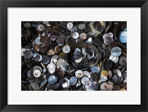 Framed Pile Of Old Buttons Print