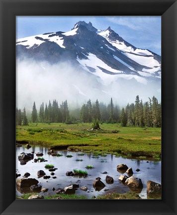 Framed Mt Jefferson In Early Morning Light, Oregon Print