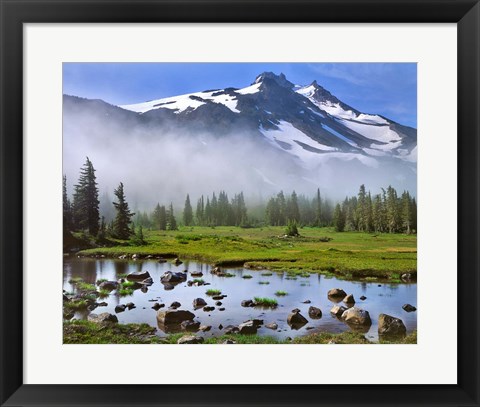 Framed Mt Jefferson Landscape, Oregon Print