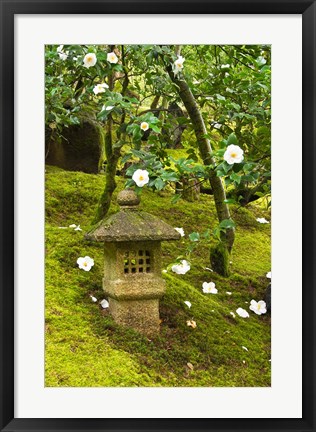 Framed Spring Pagoda, Portland Japanese Garden, Oregon Print