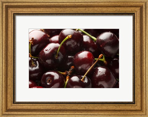 Framed Close-Up Of Fresh Cherries Print