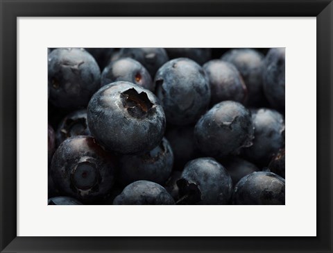 Framed Close-Up Of Dark Blueberries Print