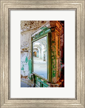 Framed Mirror Reflection In The Eastern State Penitentiary, Pennsylvania Print