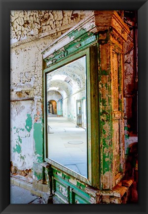 Framed Mirror Reflection In The Eastern State Penitentiary, Pennsylvania Print