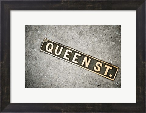 Framed Queen St Sign, Charleston, South Carolina Print