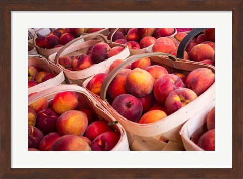 Framed Peaches In Baskets, South Carolina Print