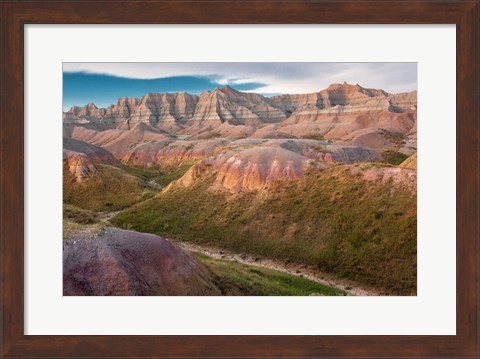 Framed Erosion Hills In Badlands National Park, South Carolina Print