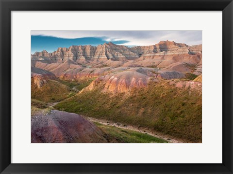 Framed Erosion Hills In Badlands National Park, South Carolina Print