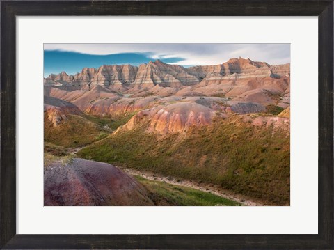 Framed Erosion Hills In Badlands National Park, South Carolina Print