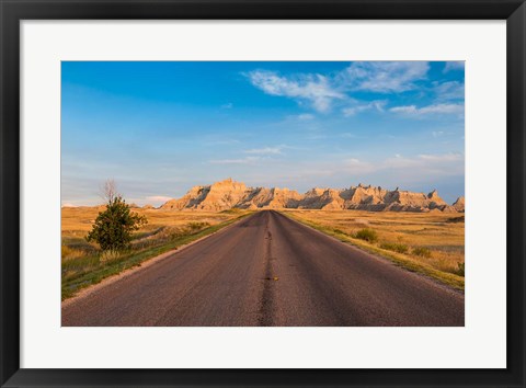 Framed Road Through The Badlands National Park, South Dakota Print