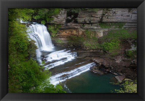 Framed Waterfall And Cascade Of The Blackburn Fork State Scenic River Print