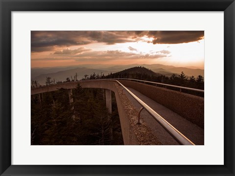 Framed Sunset Over Walkway In The Great Smoky Mountains National Park Print