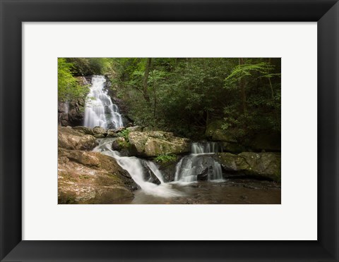 Framed Indian Flats Falls Landscape, Tennessee Print