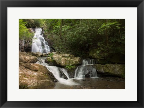 Framed Indian Flats Falls Landscape, Tennessee Print