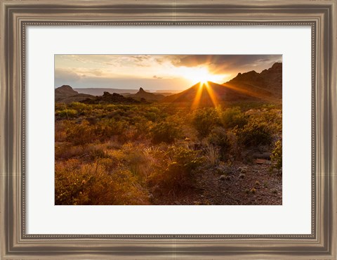 Framed Sunset In Big Bend National Park Print